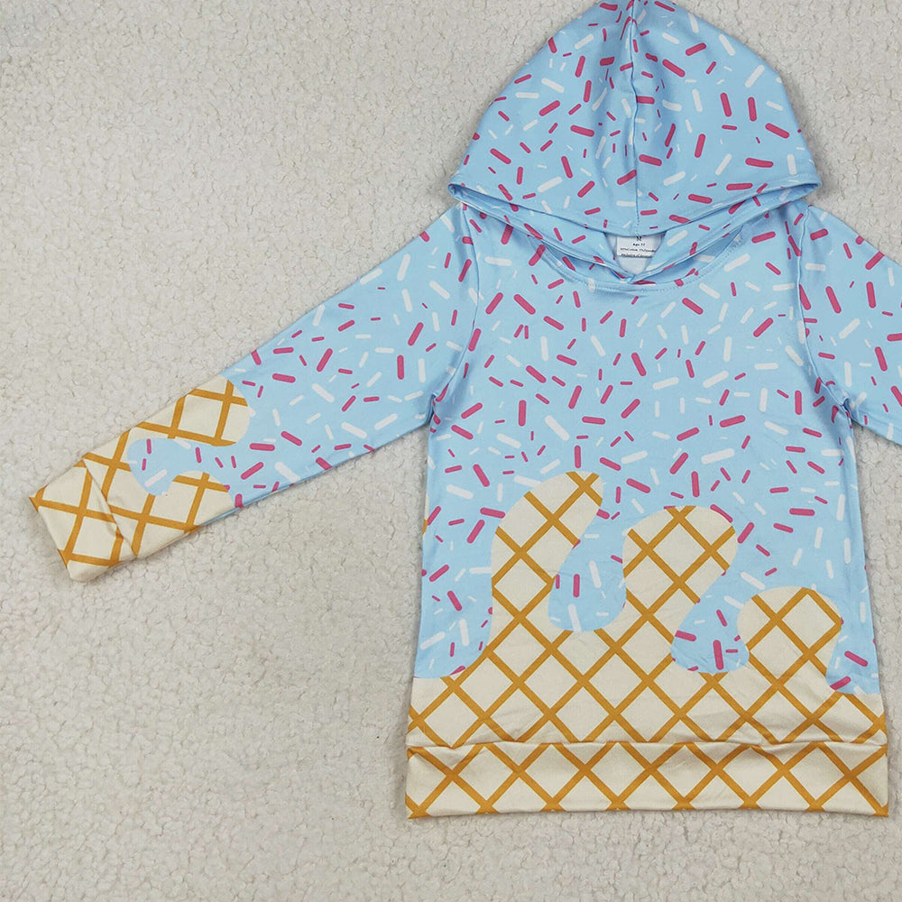 USA Shop (in stock)BT1270 Baby Boys Long Sleeve Tops Toddler Ice Cream Drip Long Sleeve Hoodie Top