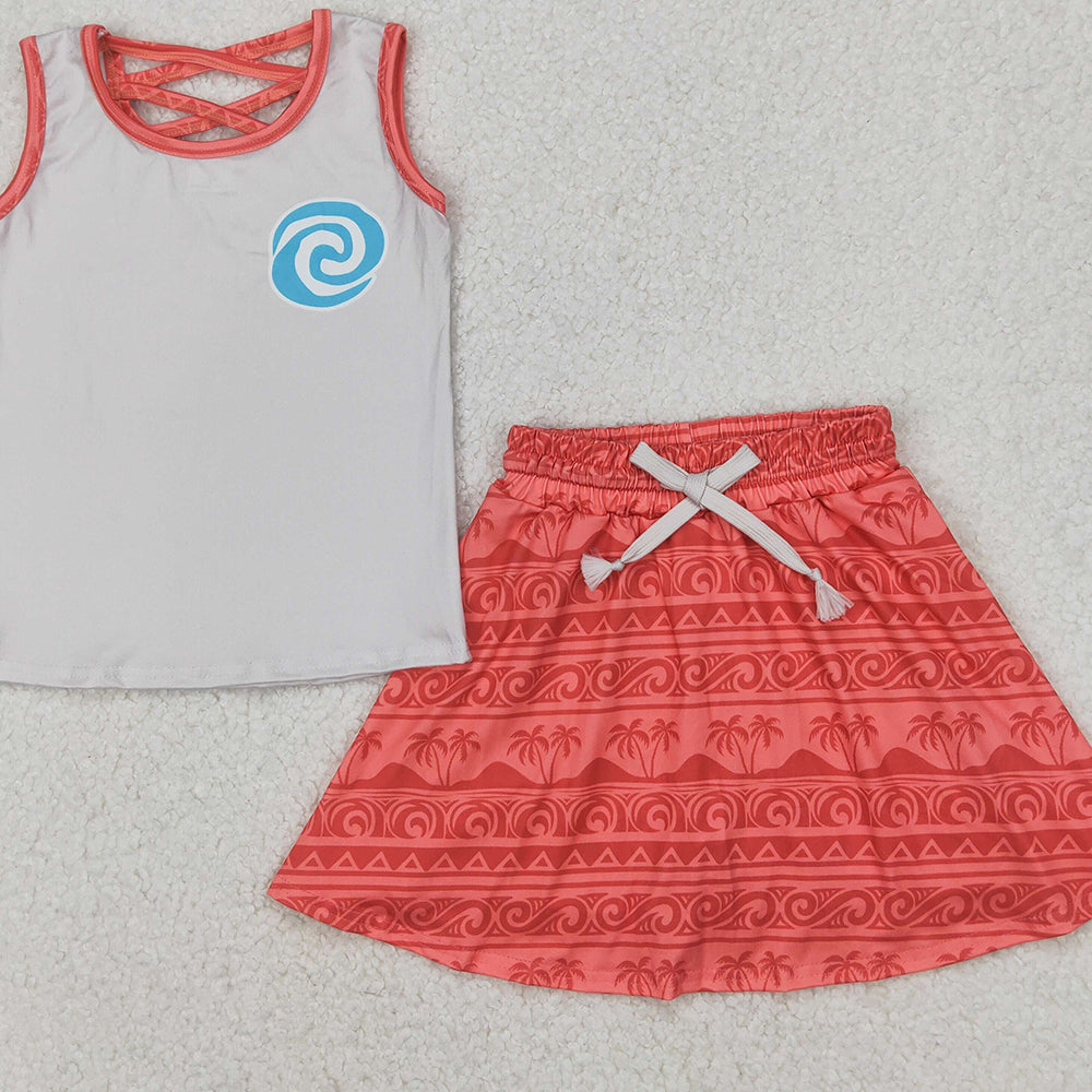 6.11  GSD2073  RTS NO MOQ Baby Girls Summer Outfits Sleeveless top skirt princess toddler girls clothes