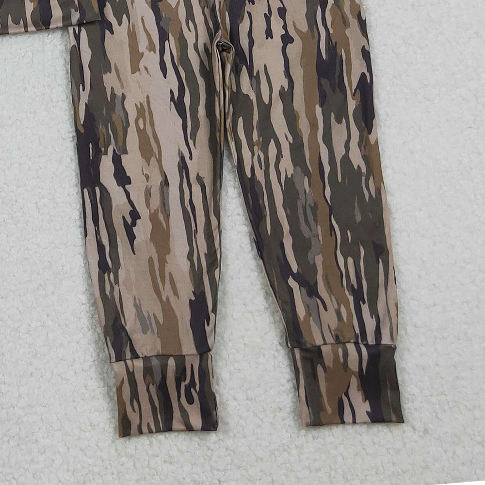 10.13 RTS NO MOQ （In stock）BLP1264 Baby Boys Winter Outfits Baby Boys Olive Camo Hoodies Pockets Pants Southern Clothes Sets