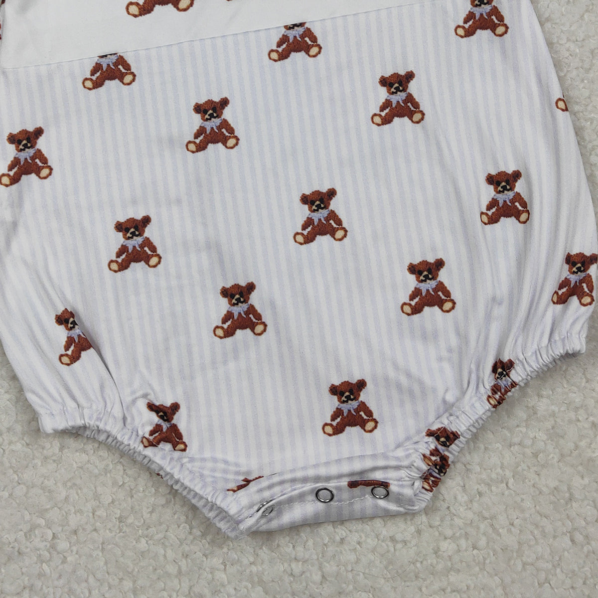 2.5 RTS NO MOQ （In stock）SR3570 Baby Boys Sleeveless Grey Stripe Bears Rompers