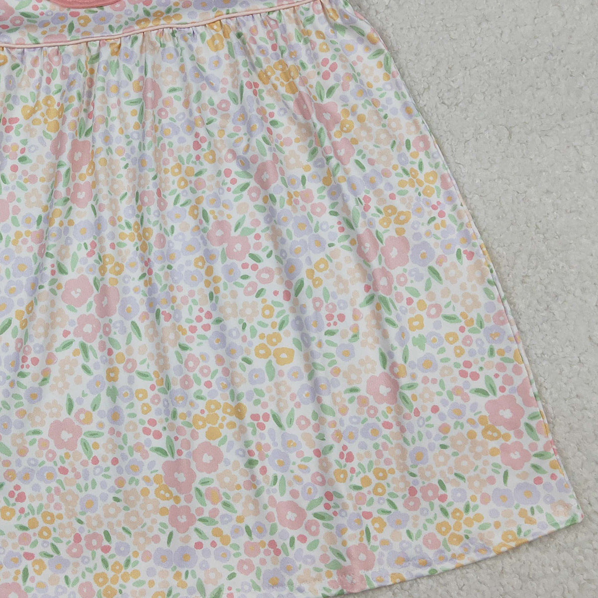 1.9 RTS NO MOQ （In stock）GSD3226 Baby Girls Sleeveless Pink Floral Collar Knee Length Dresses