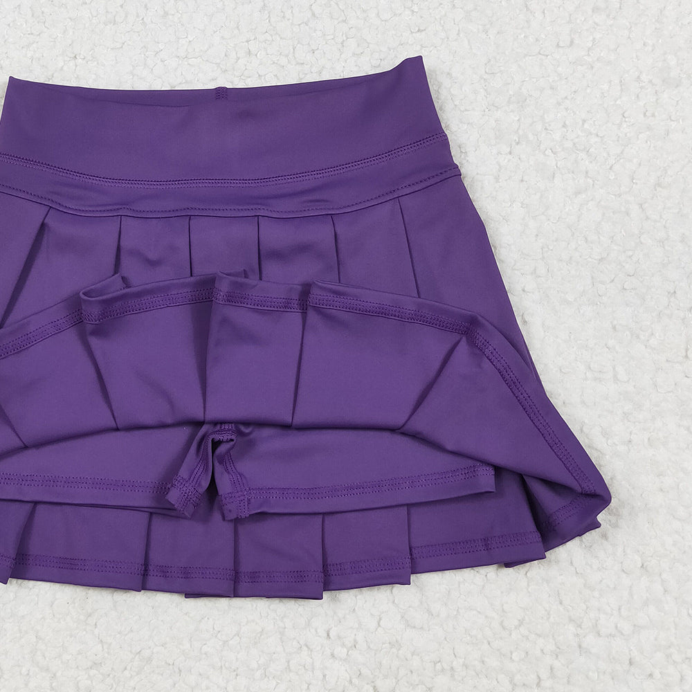 8.01   GLK0086RTS NO MOQ Baby Girls Summer Yoga Skirt Baby Girls Purple Yoga Active Wear Skirt