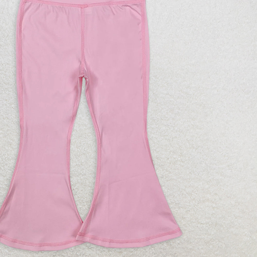 P0576RTS NO MOQ Baby Girls Yoga Pants Light pink yoga suit trousers