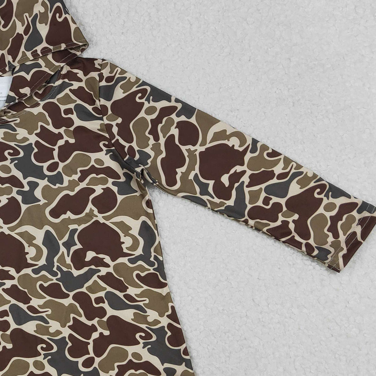 1.8 RTS NO MOQ （In stock）BT1650 Baby Boys Southern Dark Khaki Camo Long Sleeve Hoodies Top