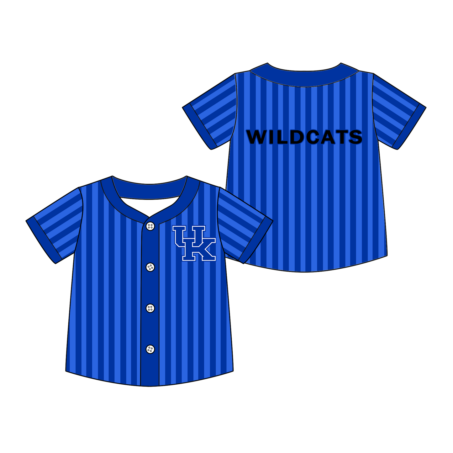 CUSTOM MOQ 5 mix size summer teams Baby Boys Striped Baseball Jersey Sports Team Game Day Button shirt
