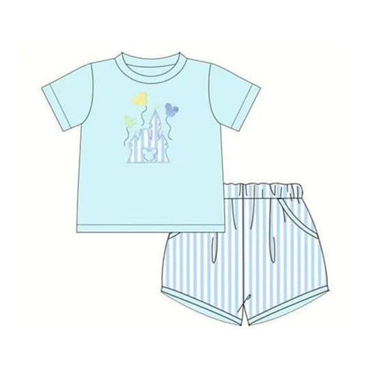 BSSO0777  Pre-order baby boy clothes short sleeve top with shorts kids summer set