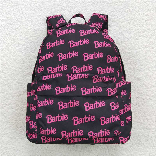 BA0137  Baby Kids Doll Words Black Pink Back Bags