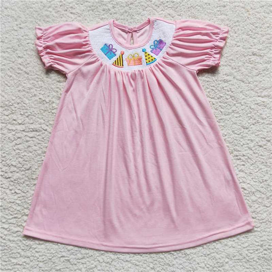 GSD0435  Happy birthday gifts smocked kids girls dresses