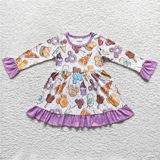 GLD0265  Baby Girls Cookie Ruffle Knee Length Dresses
