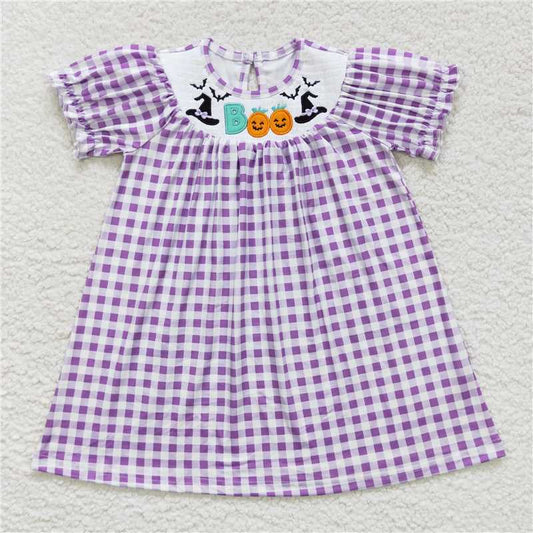 GSD0468  Boo witches bat smocked girls Halloween dress