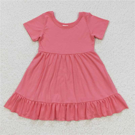 GSD0475 Red solid lace short sleeve dress