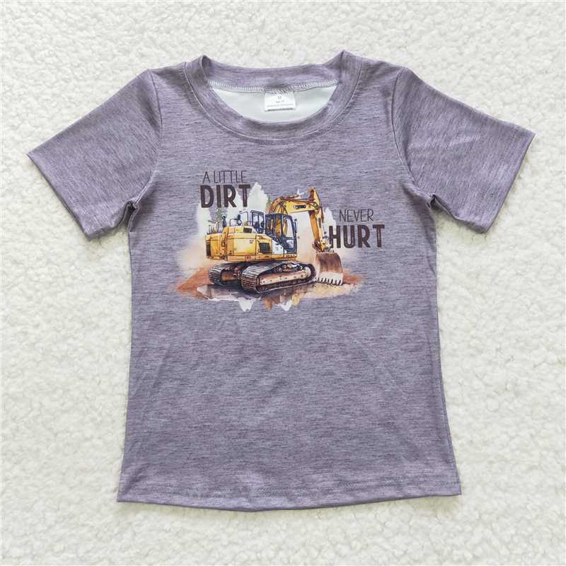 Baby Boys Trucker-Duck Print Short Sleeve Top