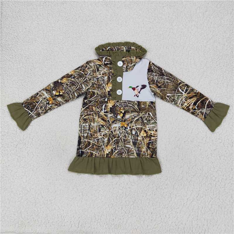 GT0312 Sibling Girls Baby Boys Camo Hunting Duck Mallard Pullover Jackets Tops