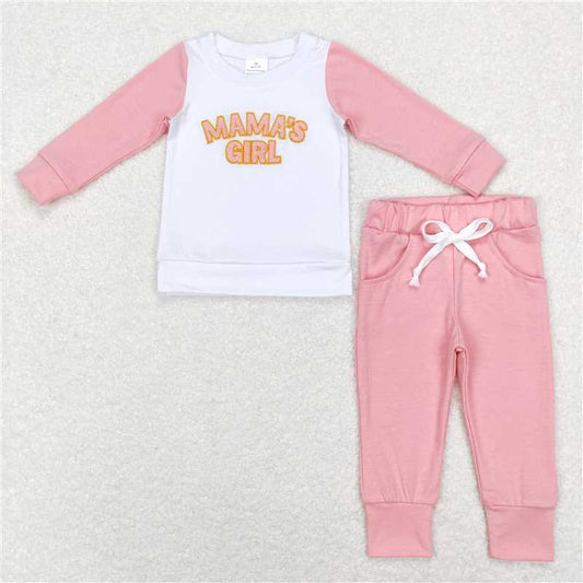 GLP1075Mama's girl top pocket pants children outfits