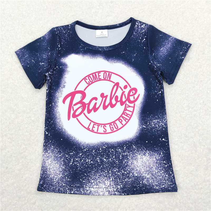 GT0310   Baby Girls Bleached Doll Short Sleeve Tee Shirt Tops
