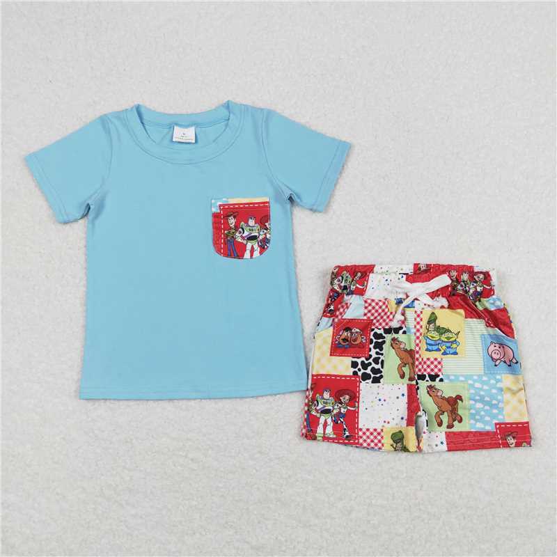 BSSO0535 Baby Boys Toy Shirts Top Shorts Outfits Clothes Sets