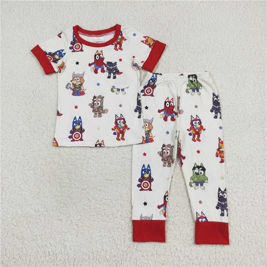 BSPO0404 Baby Boys Dogs Hero Tops Pants Pajamas Clothes Sets