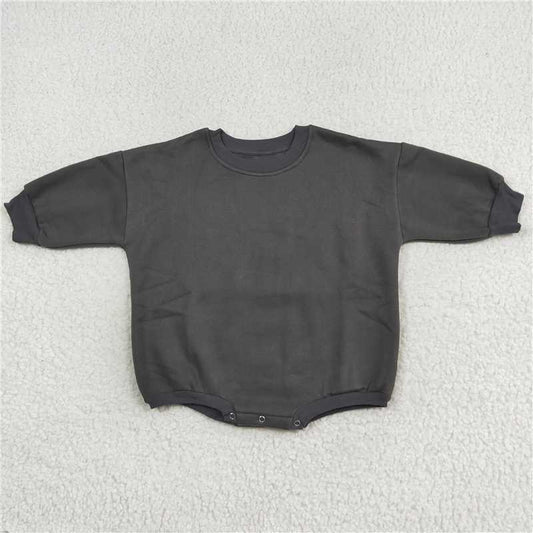 RTS  COTTON LR1229 Dark grey fleece long-sleeved jumpsuit