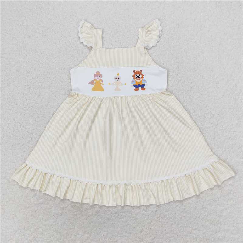 GSD0695   AIER-1  Baby Girls Flutter Sleeve Princess Beauty Knee Length Dresses