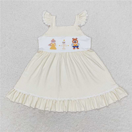 GSD0695   AIER-1  Baby Girls Flutter Sleeve Princess Beauty Knee Length Dresses