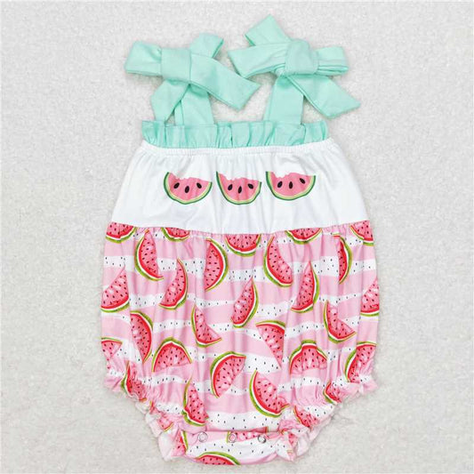 SR1157  Baby Infant Girls Watermelon Straps Rompers