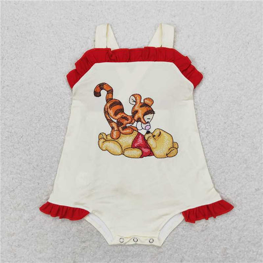SR1705 Baby Infant Girls Bear Tiger Straps Rompers