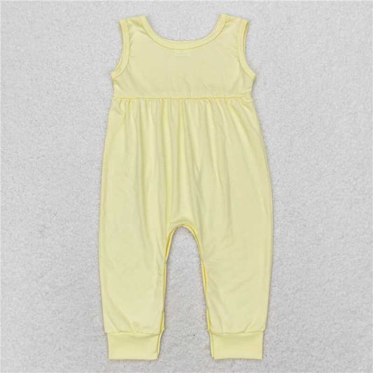 SR1447 Baby Infant Girls Yellow Sleeveless Summer Rompers