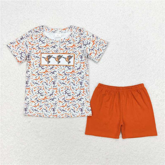 BSSO0952 Baby Boys Camo Ducks Short Sleeve Tops Shorts Clothes Sets