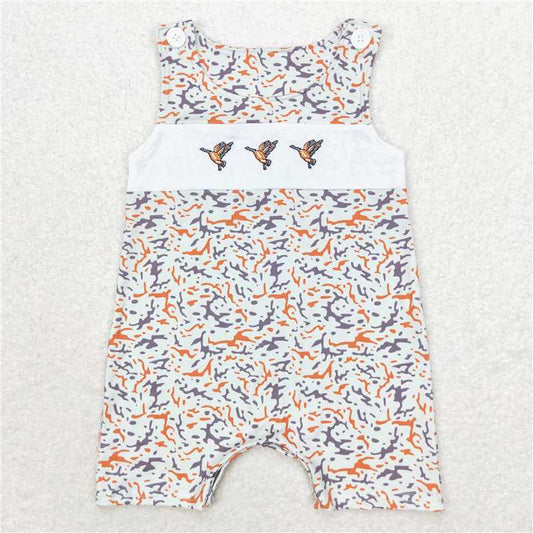 SR1743 Baby Girls Embroidery Camo Ducks Sibling Dresses Rompers Clothes Sets