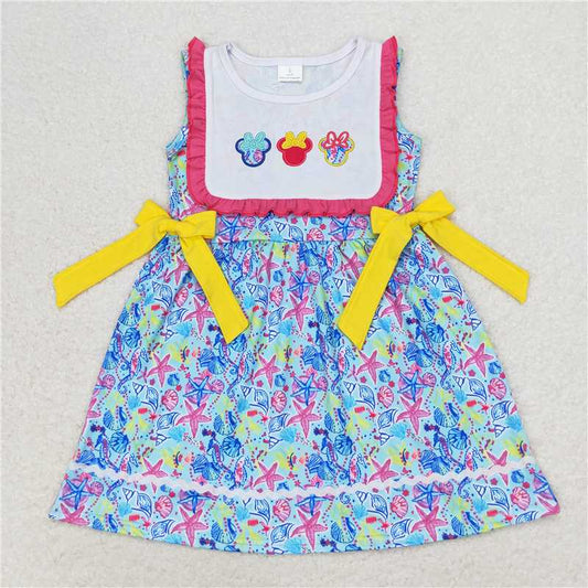 GSD0924   Baby Girls Flutter Sleeve Princess Beauty Knee Length Dresses