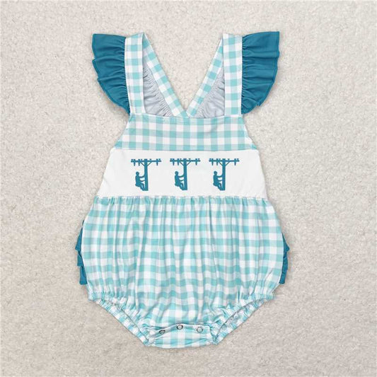 SR1290  Baby Girls Boys Sibling Line Workers Summer Rompers Clothes Sets