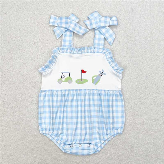 SR1175  Baby Girls Golf Summer Sibling Rompers Dresses Outfits Clothes Sets