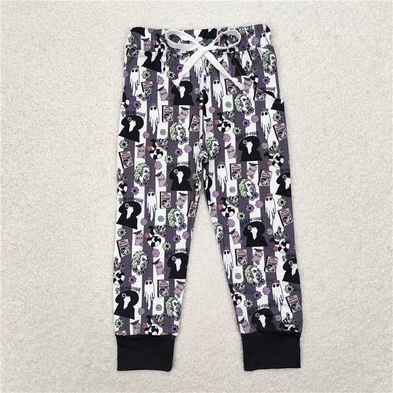 P0480  Baby Boys Halloween Black Stripes Ghost Pants