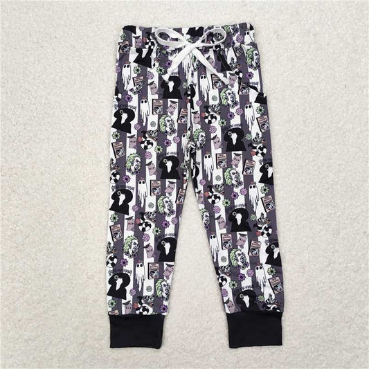 P0480  Baby Boys Halloween Black Stripes Ghost Pants