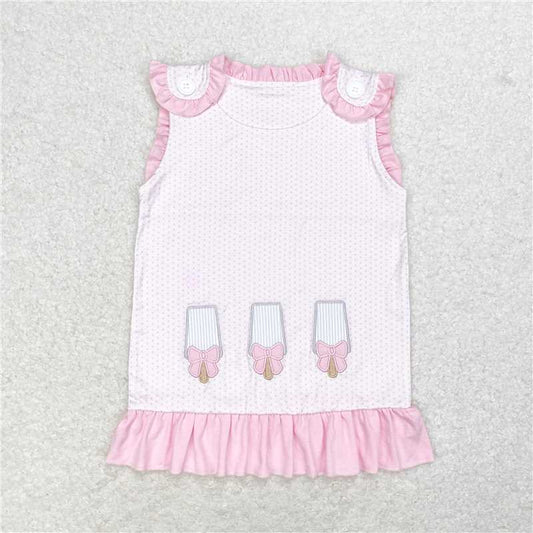 GT0534  Baby Girls Pink Embroidery Popsicle Sleeveless Top