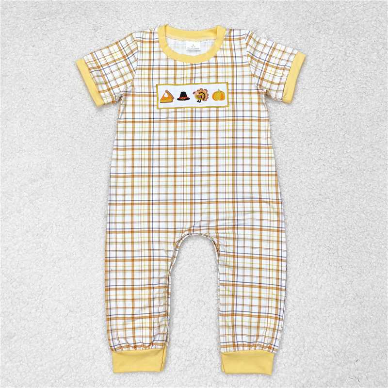 10.22 RTS NO MOQ （In stock） Matching Thanksgiving SR1869 Baby Infant Toddler Boys Turkey Thanksgiving Rompers