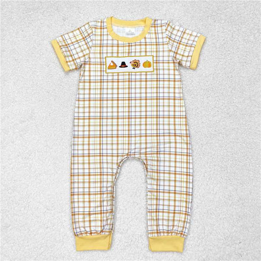 10.22 RTS NO MOQ （In stock） Matching Thanksgiving SR1869 Baby Infant Toddler Boys Turkey Thanksgiving Rompers