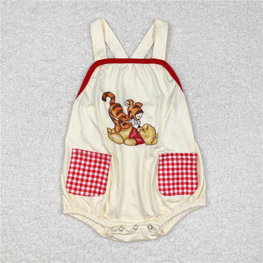 SR1704 Baby Infant Boys Bear Tiger Straps Rompers