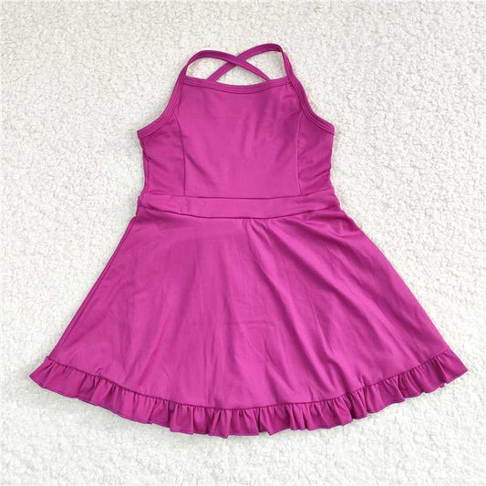 S0441  Baby Girls Knit Knee Length Active Wear Athletic Dresses