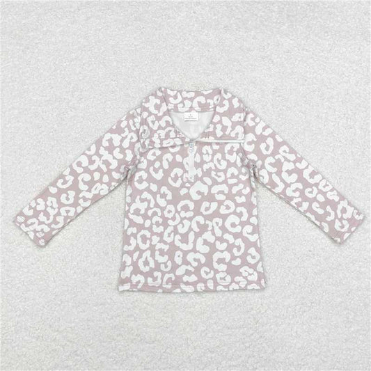 GT0720  Baby Girls Kids Boutique Long Sleeve Zip Pullovers Tops