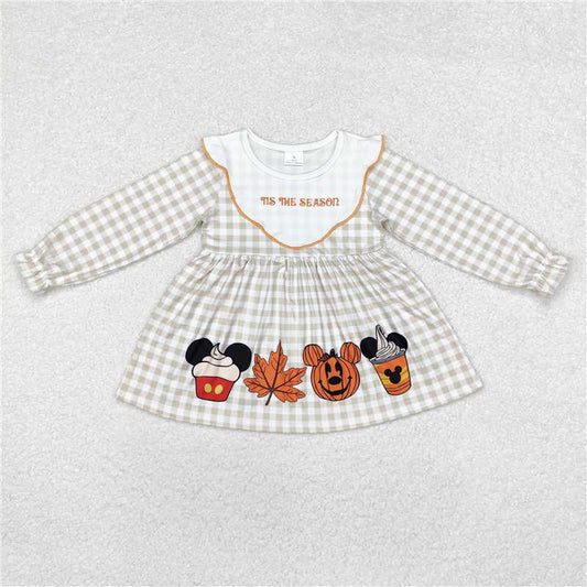 GT0749  Tis the season plaid mouse pumpkin girls Halloween shirt