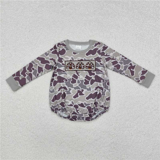 RTS LR1846 Embroidered camouflage turkey grey long sleeve jumpsuit
