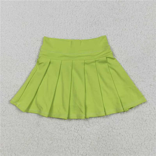 12.24 RTS NO MOQ （In stock）Matching GLK0081 Baby Girls Lime Green Yoga Active Wear Skirts