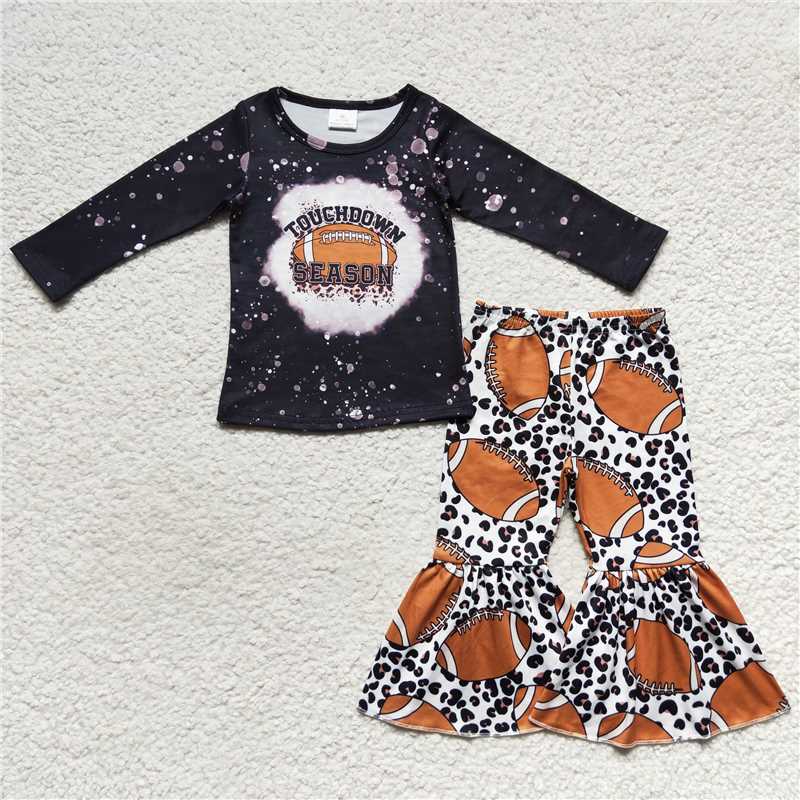 GLP0680Touch down season leopard football black girls outfits