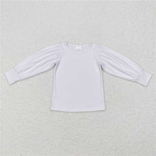 GT0370 Baby Girls White Long Sleeve Tee Shirts Tops