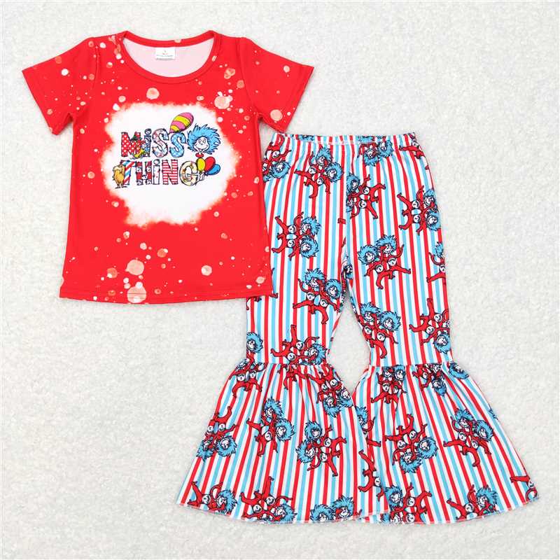 GSPO0917 miss thing red short-sleeved striped trousers suit