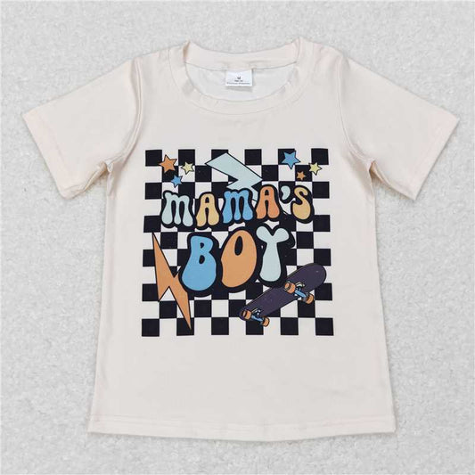 BT0447 Baby Boys Mama's Boy Short Sleeve Tee Shirts Tops