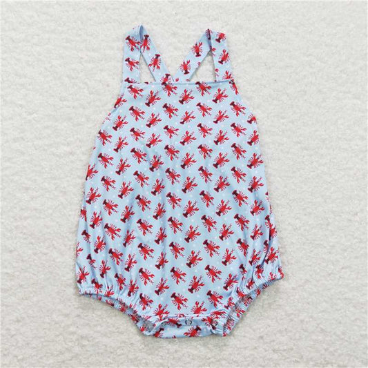 SR0746 Baby Infant Boys Crawfish Straps Rompers