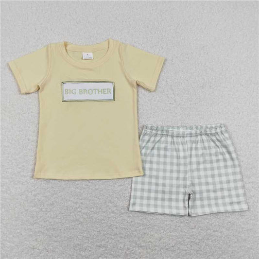 BSSO0403 Baby Boys Big Brother Short Sleeve Tee Top Shorts Clothes Sets