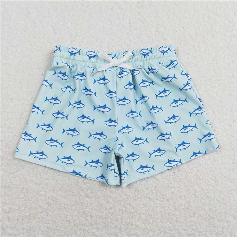 S0171 Boys shark pattern swimming trunks